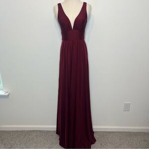 La Femme 28547 V-neck Split Leg Dress 4